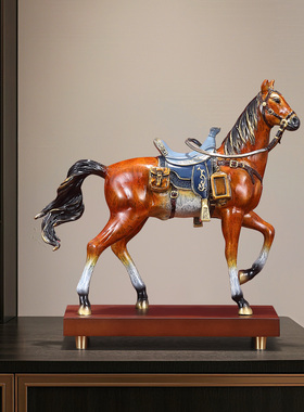 黄铜国风传世战马摆件马到成功客厅老板办公室装饰商务开业礼品