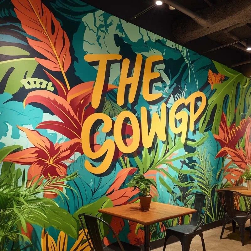 8D东南亚风格壁布热带雨林植物壁画饭厅背景墙纸酒店酒吧森林墙布,淘宝优惠券,粉丝福利购,淘宝优惠卷