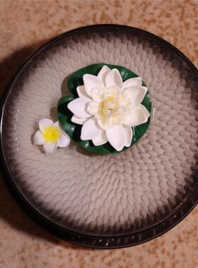 泰式水疗酒店美容按摩床下观赏看盆spa装饰渐变米粒黑色香薰套装