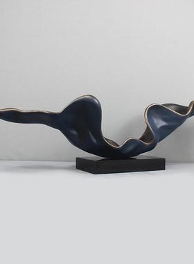 雕塑艺术摆件大装饰品样板房客厅工艺品高极感轻奢高档大气上档次