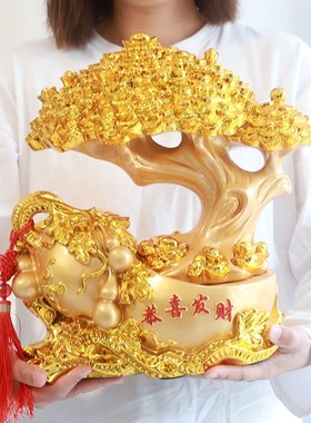 新店开业礼物高档招财收银台装饰前台摆设新家搬迁送礼工艺品摆件