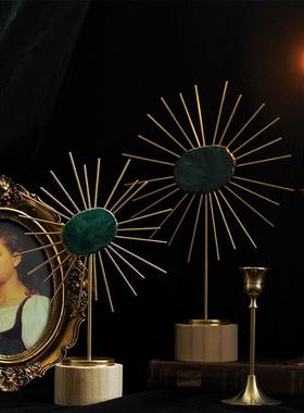 Jk Mu空间斯堪的纳维亚现代玛瑙石幸运太阳眼金色休闲客厅桌面装