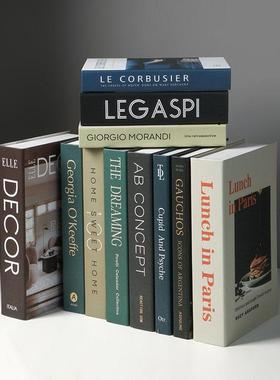 贝汉美现代英文彷真书假书北欧简约书柜装饰书套创意道具书盒摆件