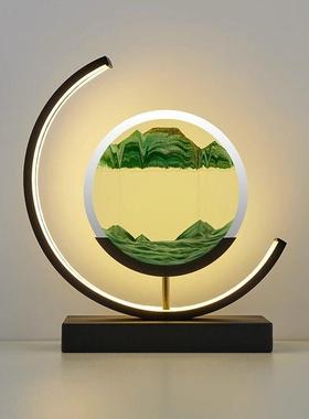 流沙画沙漏台灯桌面装饰摆件解压智能充电触控调光生日礼物小夜灯
