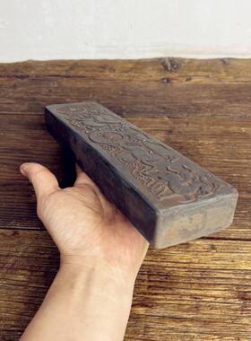 中式复古汉砖雕刻车马图画像砖非遗金石传拓文房镇纸镇尺拓片制作