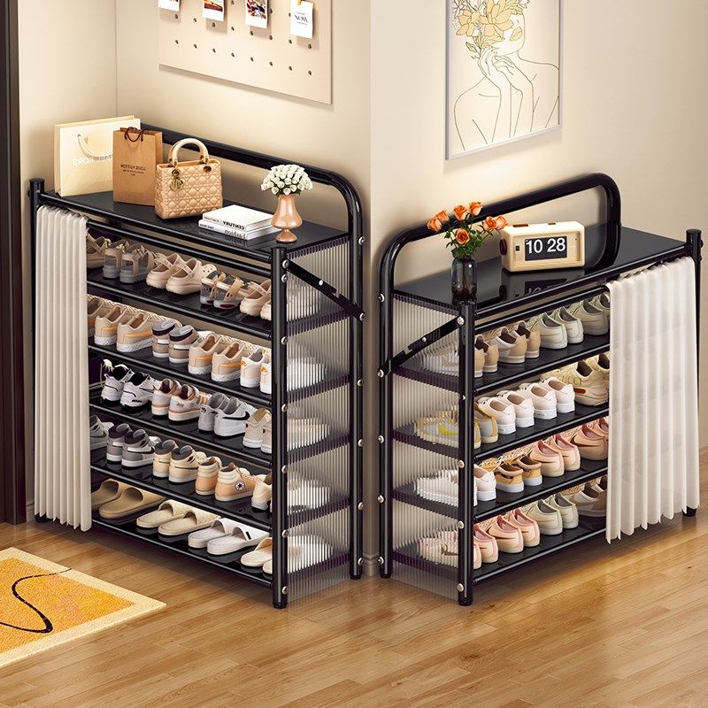 免安装防尘鞋架家用入户门口多层好看鞋柜折叠不锈钢鞋子收纳架子,淘宝优惠券,粉丝福利购,淘宝优惠卷