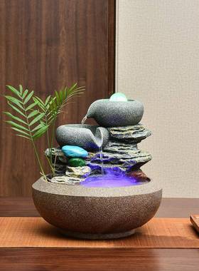 简约假30088山流水摆厅件办公客室面风水轮装饰店铺乔迁招财礼桌