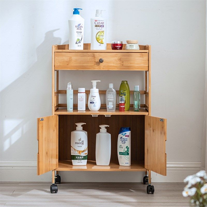 美容院带抽屉小推车专用带轮工具车竹制实木三层美发美甲店储物柜,淘宝优惠券,粉丝福利购,淘宝优惠卷