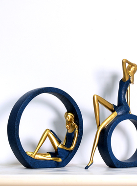 书房文艺看书女孩瑜伽摆件客厅酒柜玄关OK青春舞女卧室摆设小礼物