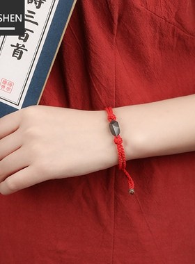 七夕礼物送女友男友情侣手链ins小众设计许愿石编织手饰浪漫礼物