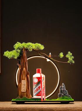 新式TBF白酒展示庄台摆件酒中柜酒洋酒红列酒可发光酒架展台展会