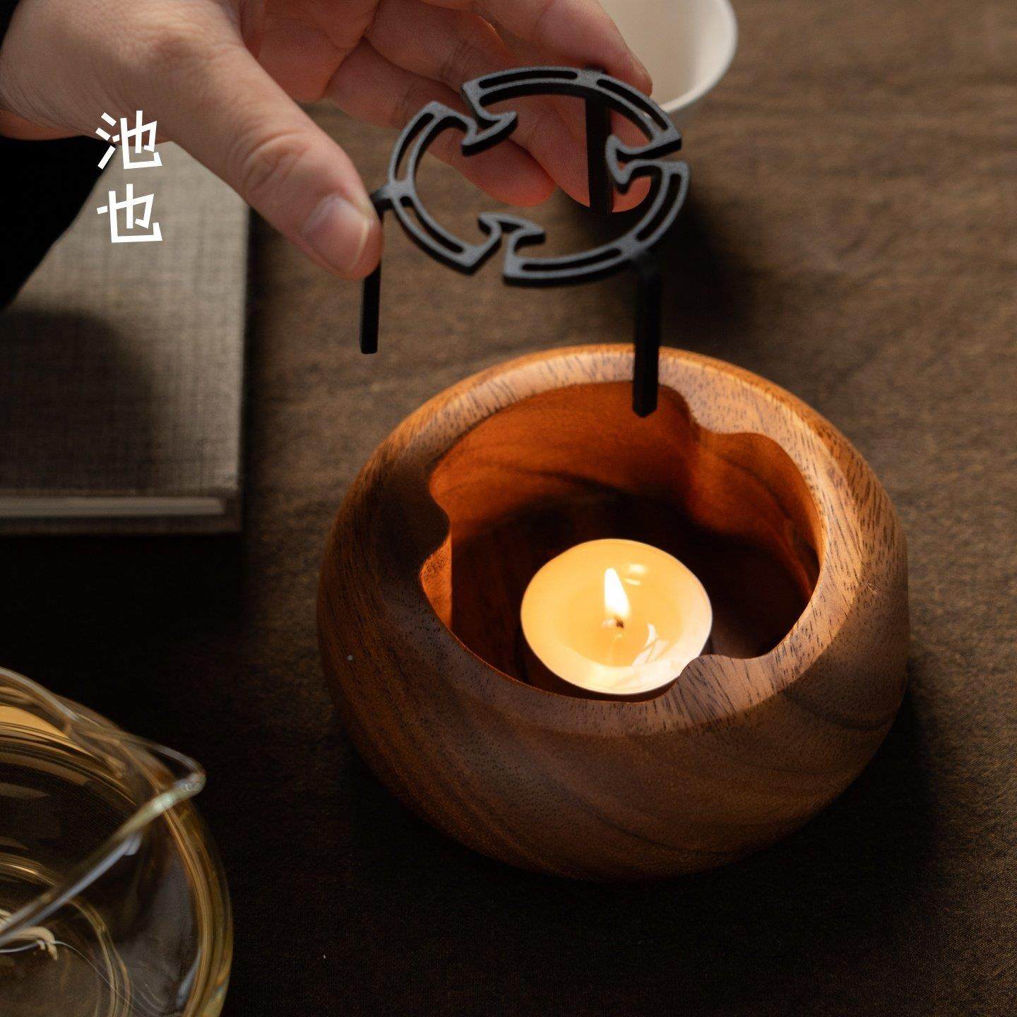 茶池也桃炉木温茶器胡实木烤茶暖器花茶壶蜡SOJ烛煮茶加热器保温,淘宝优惠券,粉丝福利购,淘宝优惠卷