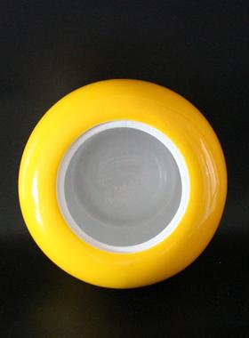 景德黄色UWK陶瓷花瓶镇件聚宝盆摆彷古陶土罐子插花招财薰香炉盆