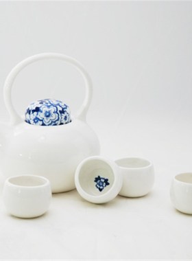 碎花纹罐中式家居饰品 白轴陶瓷罐 景德镇陶瓷摆件 售楼处装饰品