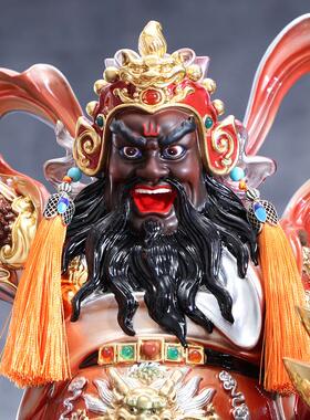 赵公明造像台湾纯铜吴财神赵公明财神骑虎造像供奉店财运摆件