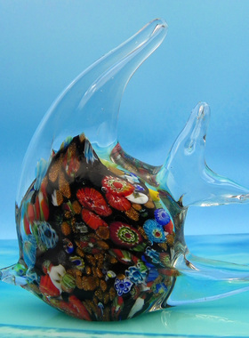 玻璃燕尾鱼琉璃创意家居装饰工艺品餐客厅酒柜摆件结婚礼物送闺蜜