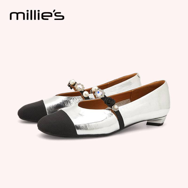 妙丽官方旗舰店女鞋法式玛丽珍平底鞋浅口单鞋2025新款一脚蹬鞋子,淘宝优惠券,粉丝福利购,淘宝优惠卷