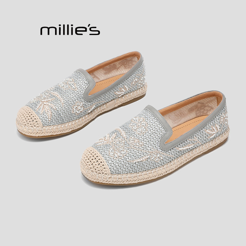 MILLIE'S/妙丽2026新品渔夫鞋女平底一脚蹬单鞋舒适百搭浅口鞋Q,淘宝优惠券,粉丝福利购,淘宝优惠卷