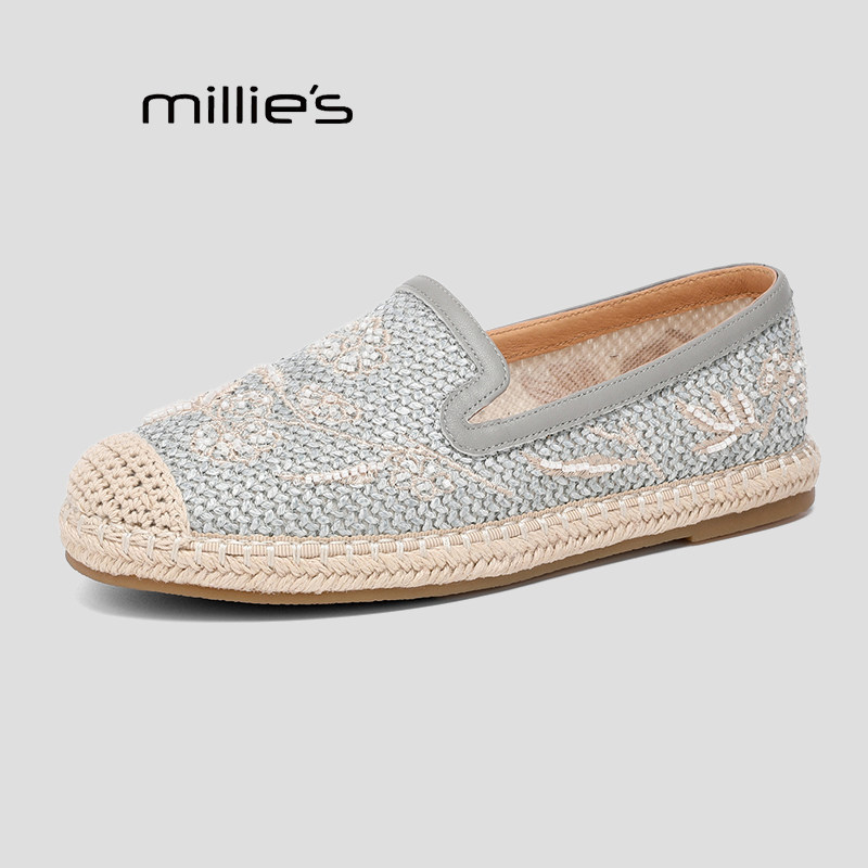 MILLIE'S/妙丽2026新品渔夫鞋女平底一脚蹬单鞋舒适百搭浅口鞋Q,淘宝优惠券,粉丝福利购,淘宝优惠卷