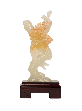 祥瑞玉器天然玉石鹦鹉摆件客厅酒柜书房摆设办公室装饰工艺品