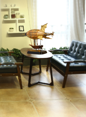 复古铁艺飞艇飞船模型儿童房客厅商场橱窗酒吧装饰品摆件摄影道具