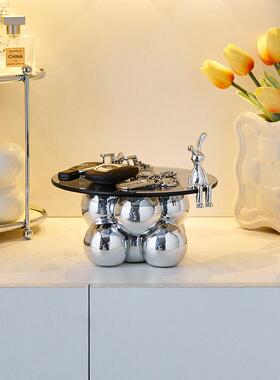 轻奢高端托盘收纳架摆件现代简约入口钥匙客厅卧室桌面配件收纳托