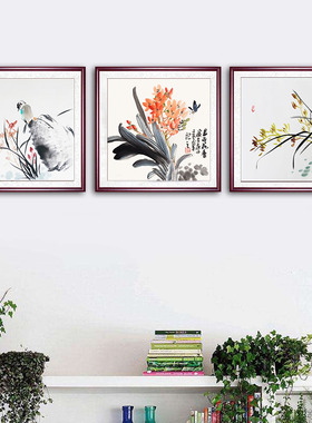 手绘国画兰斗方小品装饰画客厅三梅兰竹菊挂画电箱新