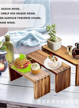 实木蛋糕陈列架创意阶r梯式熟食收纳架野餐露营支架拍摄道具架