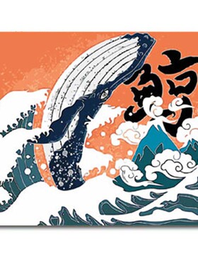 数字油画手工填色减压画富岳三十六景神奈川沖浪里油彩装饰画