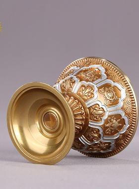 黄铜供水杯供佛杯尼泊尔款八吉祥七供水碗八供圣水杯黄铜佛前摆件