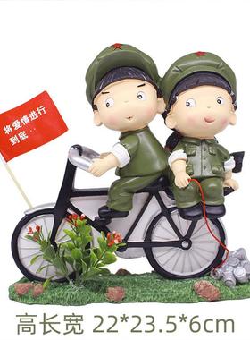 革命爱情大号红军情侣娃娃装饰工艺品生日礼物品送女男朋友摆件设