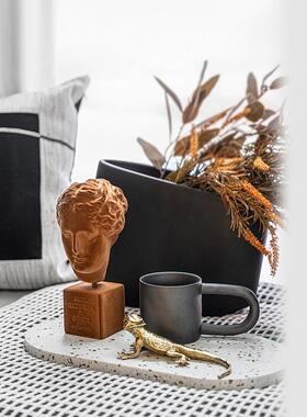 轻奢现代小户型客厅茶几边几摆件售楼处样板间餐桌软装组合套装