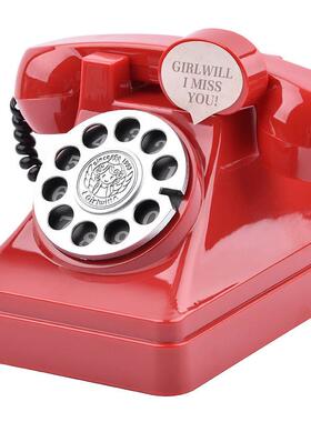 ins黑色复古高级仿真电话机储蓄罐摆件摄影道具房间拍照装饰摆设