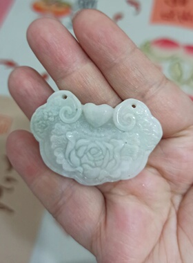 天然翡翠吊坠特色花开富贵