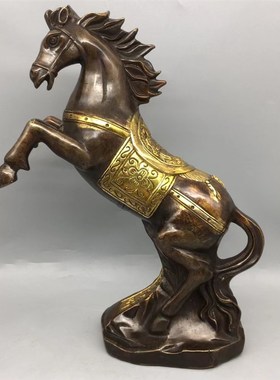 纯铜马摆件招财马到成功复古怀旧生肖马踏飞燕客厅办公装饰工艺品