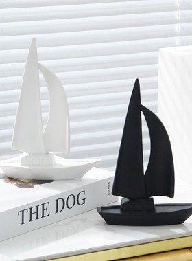 一帆风顺帆船艺术摆件办公室客厅乔迁新居酒柜电视柜家居装饰礼品