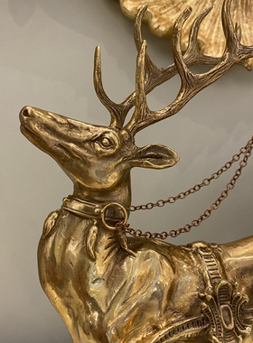 茱莉安法式中国风摆件欧式蓝色小鹿拉车盒子桌面装饰盖坛花瓶果盘