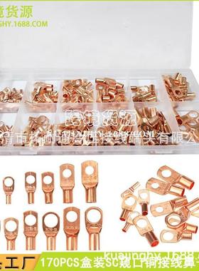 ebay铜鼻子120pcs盒装环形端子接线片sc系列窥口铜接线端子