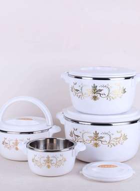 保温印花四件套保温饭盒保温桶塑料外壳玻璃内胆保温效果好