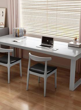 全实木大书桌客厅长条桌子家用简约双人学习写字桌简约电脑办公桌