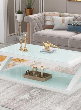 现代简约客厅桌子钢化玻璃茶几小户型茶桌方形茶台轻奢简易茶几桌