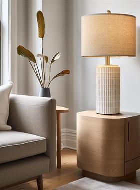 美式台灯复古书房客厅卧室床头氛围灯热销布艺陶瓷台灯