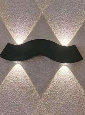 led户外室外壁灯防水门牌灯入户别墅墙灯v形波浪外墙装饰灯