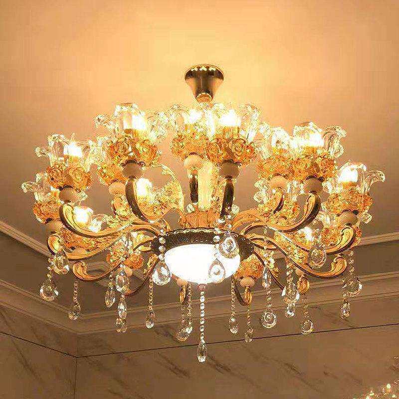 dpp欧式水晶吊灯客厅餐厅卧室别墅大厅吊灯大气家用2022新款灯具 - 图2