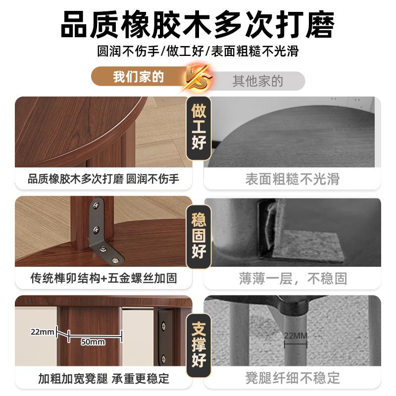 实木餐桌椅2025新款小户型现代简约可叠放中古风客厅家用高脚凳g^ - 图2