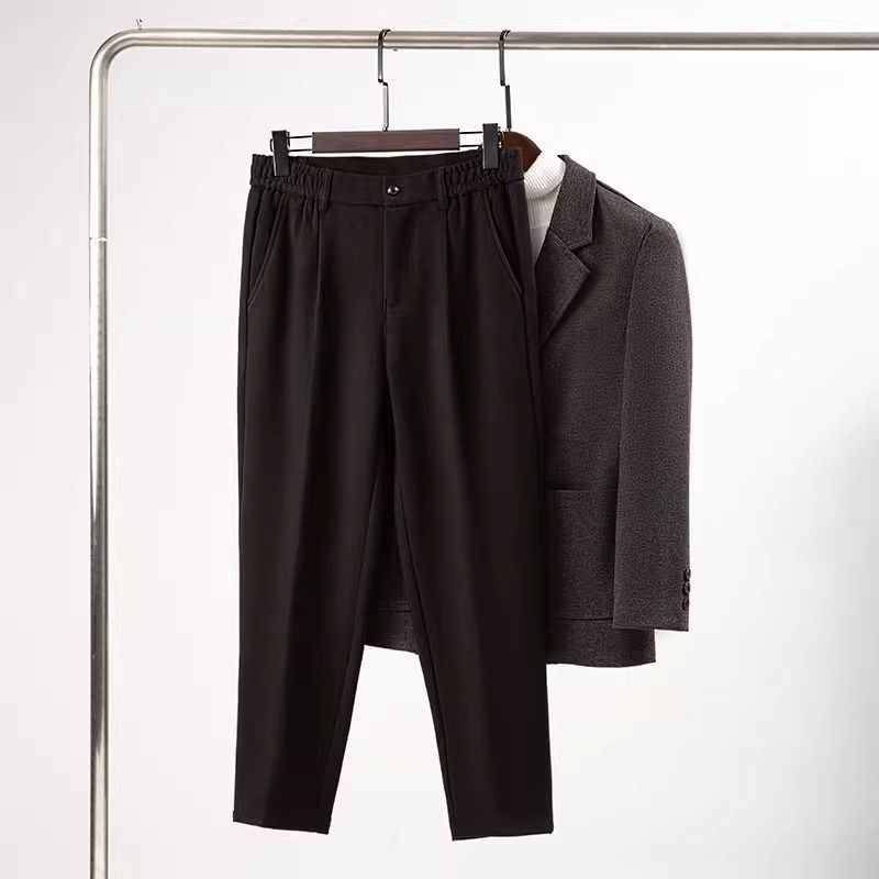 毛呢裤子秋冬款男士宽松大码西裤垂感直筒长裤男裤子休闲加肥加大,淘宝优惠券,粉丝福利购,淘宝优惠卷