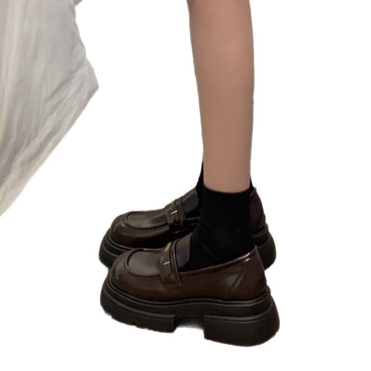 书外乐福鞋英伦风厚底2025新款复古通勤感黑色百搭黑皮鞋小黑鞋,淘宝优惠券,粉丝福利购,淘宝优惠卷