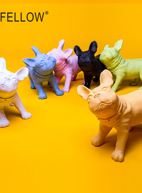 北欧家居饰品法斗狗摆件客厅桌面简约创意橱窗展示儿童摄影道具