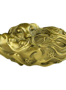 黄铜紫铜实心九尾狐手把件祥瑞兴旺把件男女随身文玩工艺品收藏