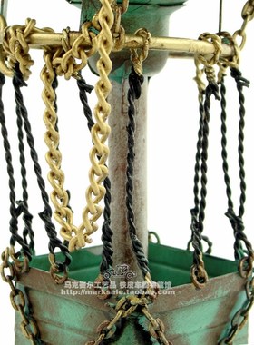 复古铁皮装饰模型摆件 18世纪法国热气球酒吧西餐厅吊挂家居装饰